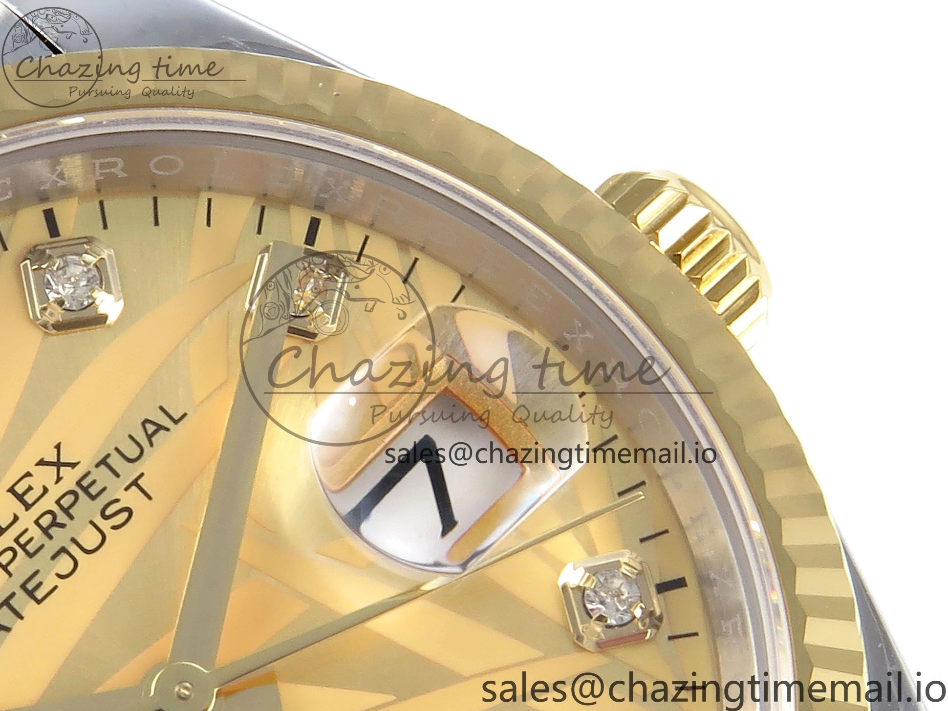 MiroTime 1225 DateJust 36 126233 EWEF Best Edition YG Leaf Dial on SS YG Jubilee Bracelet A Sporty 628